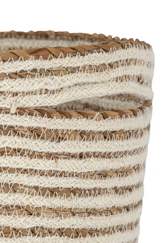 Mand jute wit Selena van Bloomingville, van dichtbij met materiaal en afwerking zichtbaar