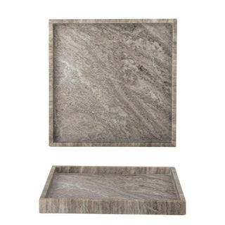 Marmor-Tablett Majsa braun 35x35cm - Het Adres