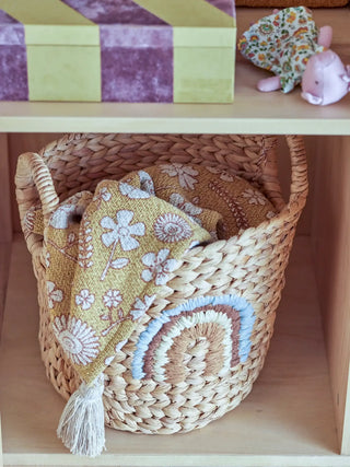 Agnes mandenset waterhyacint naturel 32cm van Bloomingville Mini, aan de achterzijde met afwerking zichtbaar