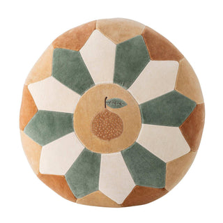 Agnes poef katoen bruin 50cm van Bloomingville Mini, aan de achterzijde met constructie zichtbaar