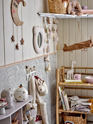 Agnes pot met deksel naturel 12cm van Bloomingville Mini, aan de achterzijde met afwerking zichtbaar