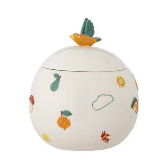 Agnes pot met deksel naturel 12cm van Bloomingville Mini, duidelijk als hoofdfoto afgebeeld