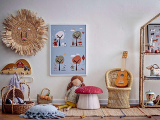 Aranya kledinghanger rattan naturel van Bloomingville Mini, geplaatst in een ruimtelijke woonomgeving