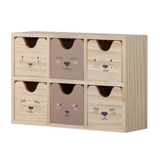 Calle ladeblok grenen naturel 27cm van Bloomingville Mini, van opzij met verhoudingen en constructie zichtbaar