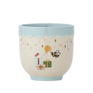 Celebrate mok aardewerk blauw - 150ml van Bloomingville Mini, aan de achterzijde met afwerking zichtbaar