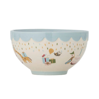 Celebrate schaal aardewerk blauw 13cm van Bloomingville Mini, aan de achterzijde met afwerking zichtbaar