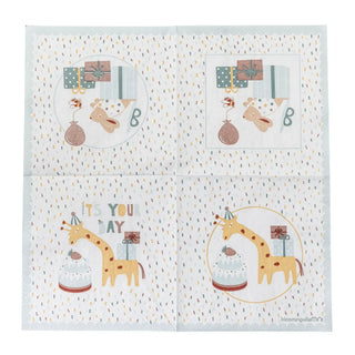 Celebrate servetten papier blauw van Bloomingville Mini, aan de achterzijde met afwerking zichtbaar