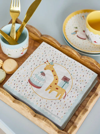 Celebrate servetten papier blauw van Bloomingville Mini, in een gestileerde detailopstelling