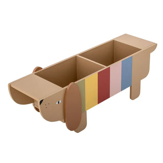 Charlie opberg bak hout multicolor 108cm van Bloomingville Mini, met materiaal en structuur van dichtbij zichtbaar