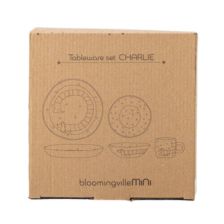 Charlie serviesset aardewerk - set van 3 van Bloomingville Mini, van dichtbij met materiaal en afwerking zichtbaar