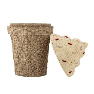 Cillie opbergmand waterhyacint naturel40cm van Bloomingville Mini, aan de achterzijde met afwerking zichtbaar