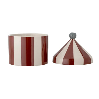 Cimmi opbergpot aardewerk multicolor 15cm van Bloomingville Mini, schuin bekeken met vorm en afwerking zichtbaar