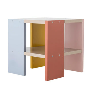 Coloria kindertafel blauw 35cm van Bloomingville Mini, van bovenaf met vorm en indeling zichtbaar
