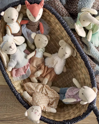 Dierenpop katoen multicolor - set van 6 van Bloomingville Mini, toegepast in een sfeervolle interieursetting