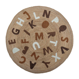 Dinne vloerkleed jute bruin 130cm van Bloomingville Mini, duidelijk als hoofdfoto afgebeeld