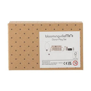 Dokters speelset beukenhout grijs van Bloomingville Mini, schuin bekeken met vorm en afwerking zichtbaar