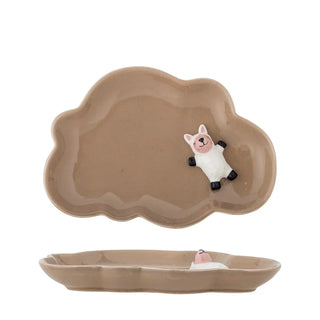 Dolly bord aardewerk bruin 20cm van Bloomingville Mini, duidelijk als hoofdfoto afgebeeld