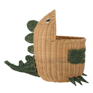 Eddi opbergmand rotan naturel 48cm van Bloomingville Mini, van bovenaf met vorm en indeling zichtbaar