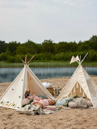 Fardin kindertipi katoen naturel 140cm van Bloomingville Mini, aan de achterzijde met afwerking zichtbaar