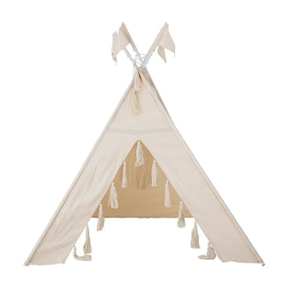 Fardin kindertipi katoen naturel 140cm van Bloomingville Mini, van bovenaf met vorm en indeling zichtbaar