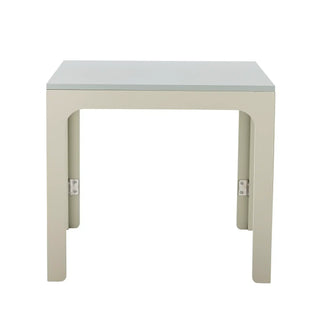 Felipe kindertafel hout grijs 60x60cm van Bloomingville Mini, van opzij met verhoudingen en constructie zichtbaar