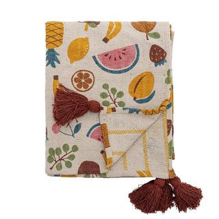 Fruitta plaid gerecycled katoen multicolor 130x160cm van Bloomingville Mini, duidelijk als hoofdfoto afgebeeld
