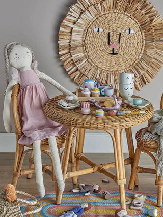 Gentrim theeservies speelset hout multicolor van Bloomingville Mini, aan de achterzijde met afwerking zichtbaar