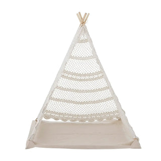 Herle kindertipi katoen beige 100cm van Bloomingville Mini, schuin bekeken met vorm en afwerking zichtbaar