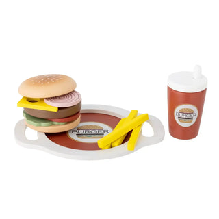 Jools Burger speelset hout bruin van Bloomingville Mini, aan de achterzijde met afwerking zichtbaar