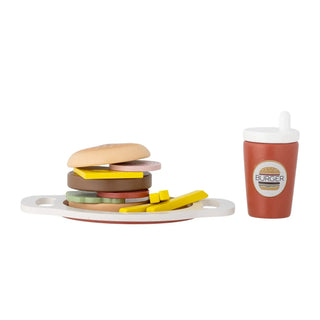 Jools Burger speelset hout bruin van Bloomingville Mini, duidelijk als hoofdfoto afgebeeld