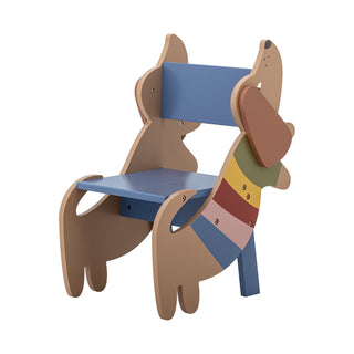 Kinderstoel Charlie 33×57×44 cm van Bloomingville Mini, met stof en structuur van dichtbij zichtbaar