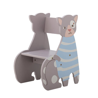 Kinderstoel kat Mille 33×56×42cm van Bloomingville Mini, met materiaal en structuur van dichtbij zichtbaar