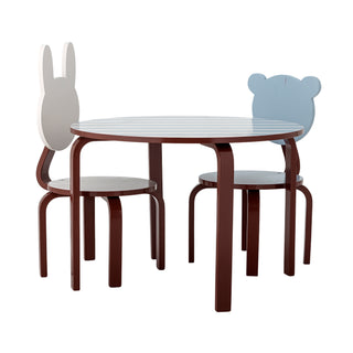 Kindertafel Liova Ø65×45 cm van Bloomingville Mini, van bovenaf met vorm en indeling zichtbaar