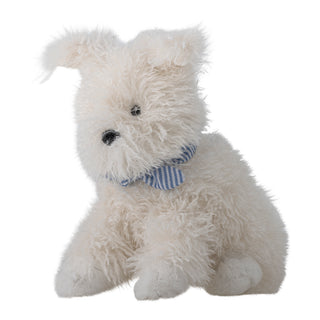 Knuffelhond wit met blauwe strik Tito van Bloomingville Mini, duidelijk als hoofdfoto afgebeeld