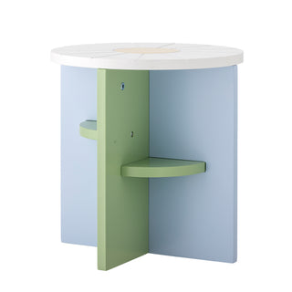 Kruk Latti multicolor Ø30×31 cm van Bloomingville Mini, aan de achterzijde met constructie zichtbaar