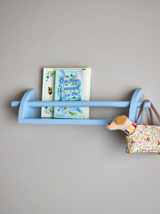 Mingus wandplank / kapstok blauw 60cm van Bloomingville Mini, in een gestileerde detailopstelling