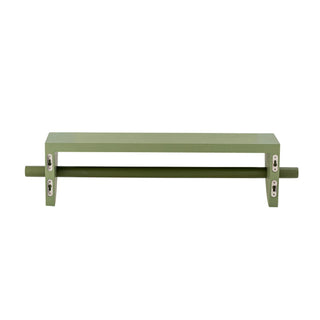 Mingus wandplank / kapstok groen 60cm van Bloomingville Mini, aan de achterzijde met afwerking zichtbaar