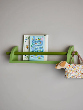 Mingus wandplank / kapstok groen 60cm van Bloomingville Mini, in een gestileerde detailopstelling