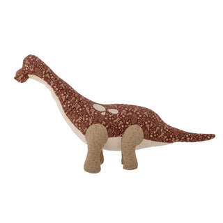 Momo dino knuffel linnen bruin 60cm van Bloomingville Mini, van bovenaf met vorm en indeling zichtbaar