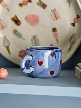 Nini mok aardewerk blauw 100ml van Bloomingville Mini, in een gestileerde detailopstelling