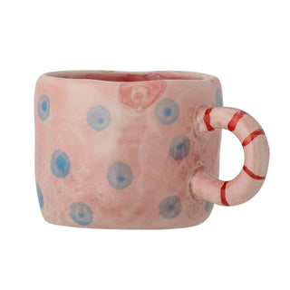Nini mok aardewerk roze 100ml van Bloomingville Mini, van bovenaf met vorm en indeling zichtbaar