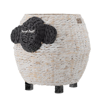 Opbergmand waterhyacint wit Dolly Ø50×44 cm van Bloomingville Mini, duidelijk als hoofdfoto afgebeeld