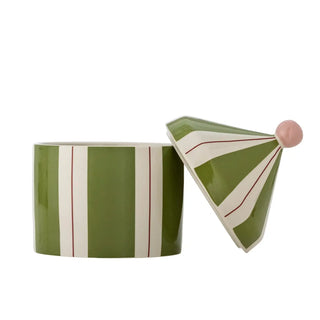 Opbergpot aardewerk groen Cimmi 25 cm van Bloomingville Mini, vanuit een aanvullend productaanzicht