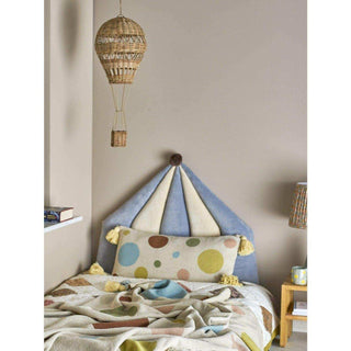 Plaid Clennie naturel 160x130cm van Bloomingville Mini, uitgevouwen met patroon en formaat duidelijk zichtbaar
