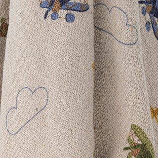 Plane plaid gerecycled katoen beige 130x160cm van Bloomingville Mini, toegepast in een stijlvolle woonkamer