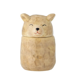 Puk pot met deksel aardewerk bruin 12cm van Bloomingville Mini, duidelijk als hoofdfoto afgebeeld