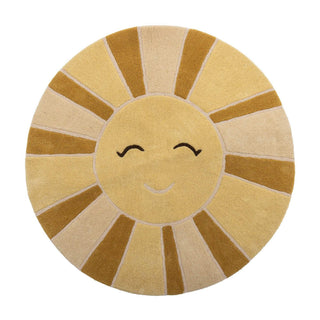 Sun vloerkleed wol geel 110cm van Bloomingville Mini, duidelijk als hoofdfoto afgebeeld