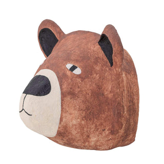 Teda wanddecoratie papier-maché bruin 29cm van Bloomingville Mini, schuin bekeken met vorm en afwerking zichtbaar