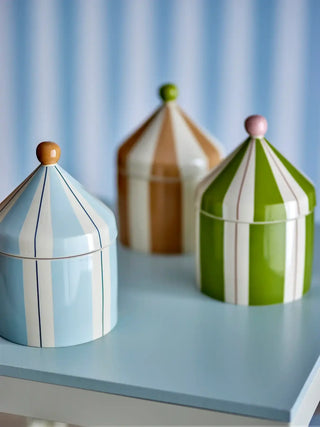 Voorraadpot aardewerk blauw Cimmi 25cm van Bloomingville Mini, in een gestileerde detailopstelling