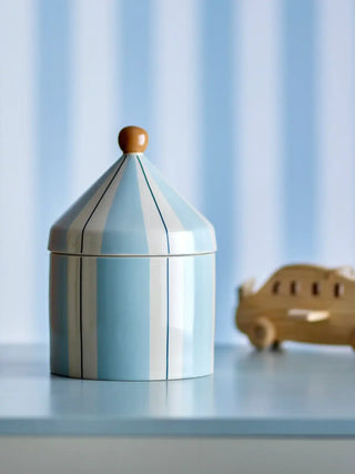 Voorraadpot aardewerk blauw Cimmi 25cm van Bloomingville Mini, toegepast in een sfeervolle interieursetting
